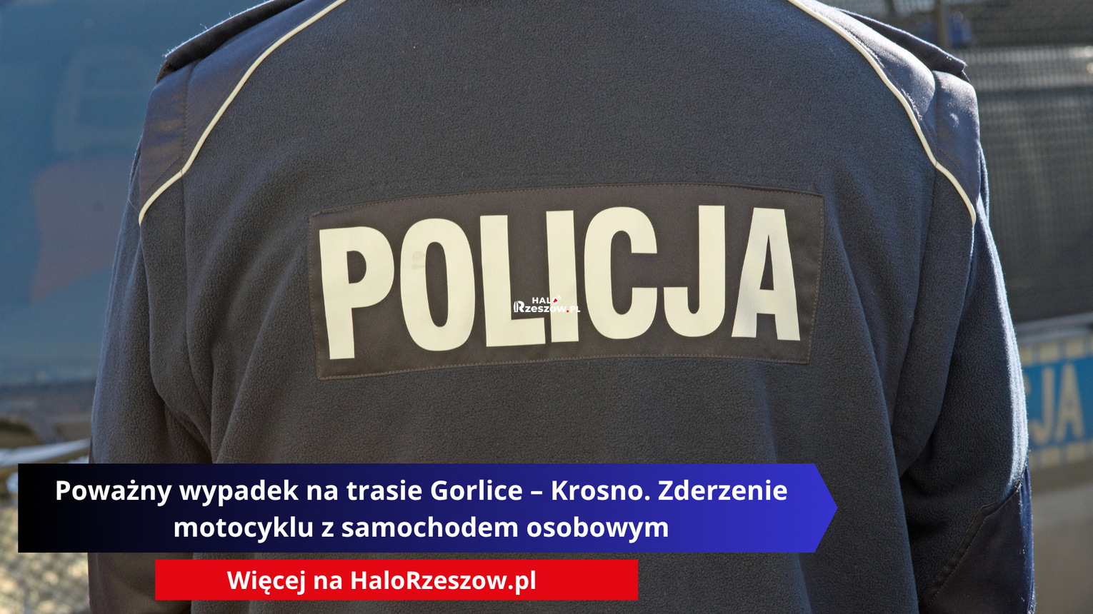 Poważny wypadek na trasie Gorlice – Krosno. Zderzenie motocyklu z samochodem osobowym