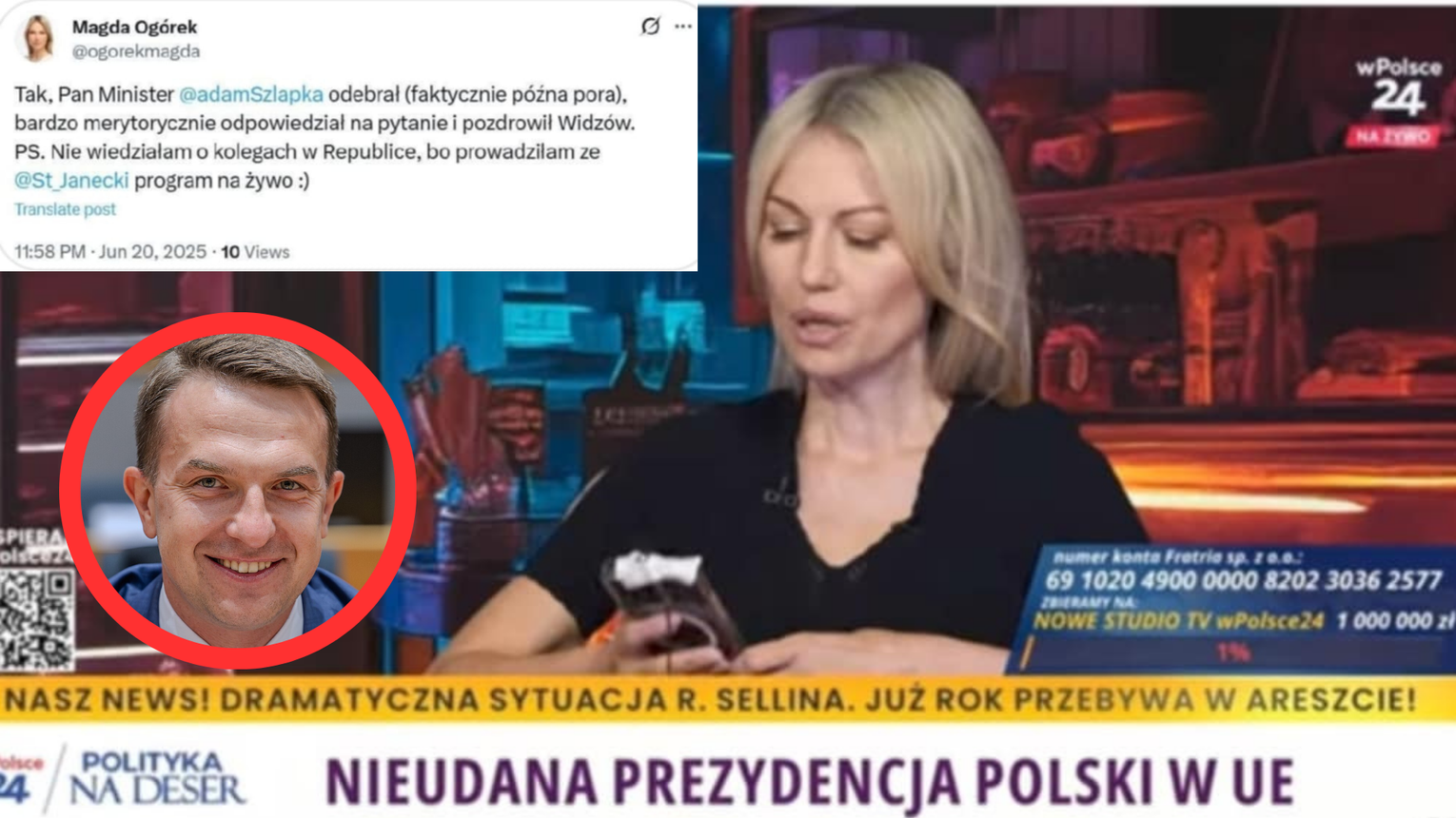 Szłapka testowany w mediach. Dzwoniono do niego przed 23