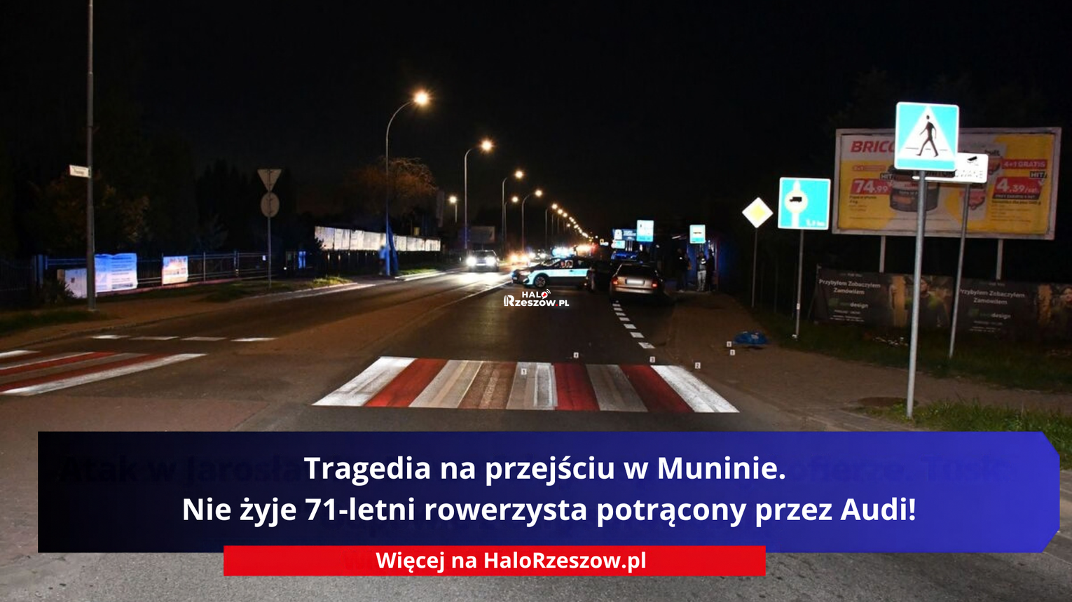 Tragedia na przejściu w Muninie. Nie żyje 71-letni rowerzysta potrącony przez Audi!