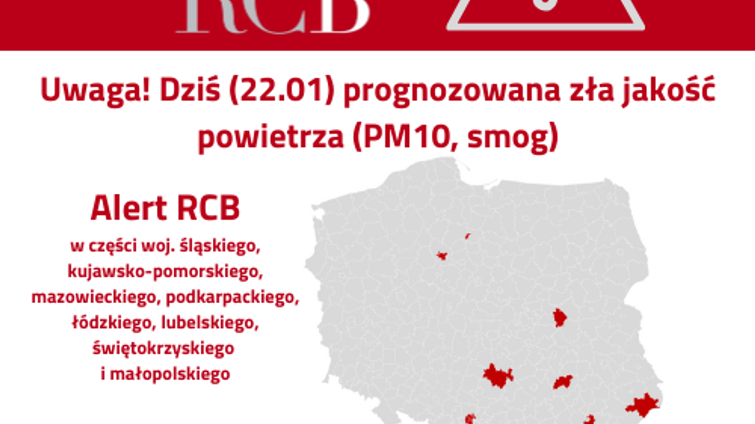 Uwaga, smog nad Rzeszowem. Ostrzeżenie RCB dla miasta i powiatu rzeszowskiego