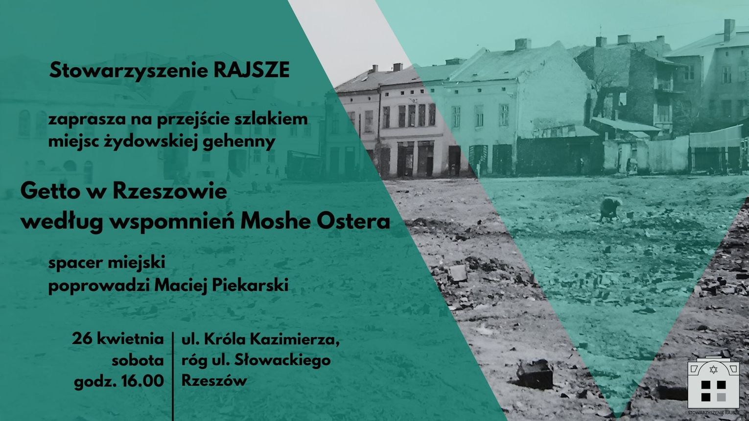 W sobotę spacer pamięci po terenie byłego getta żydowskiego