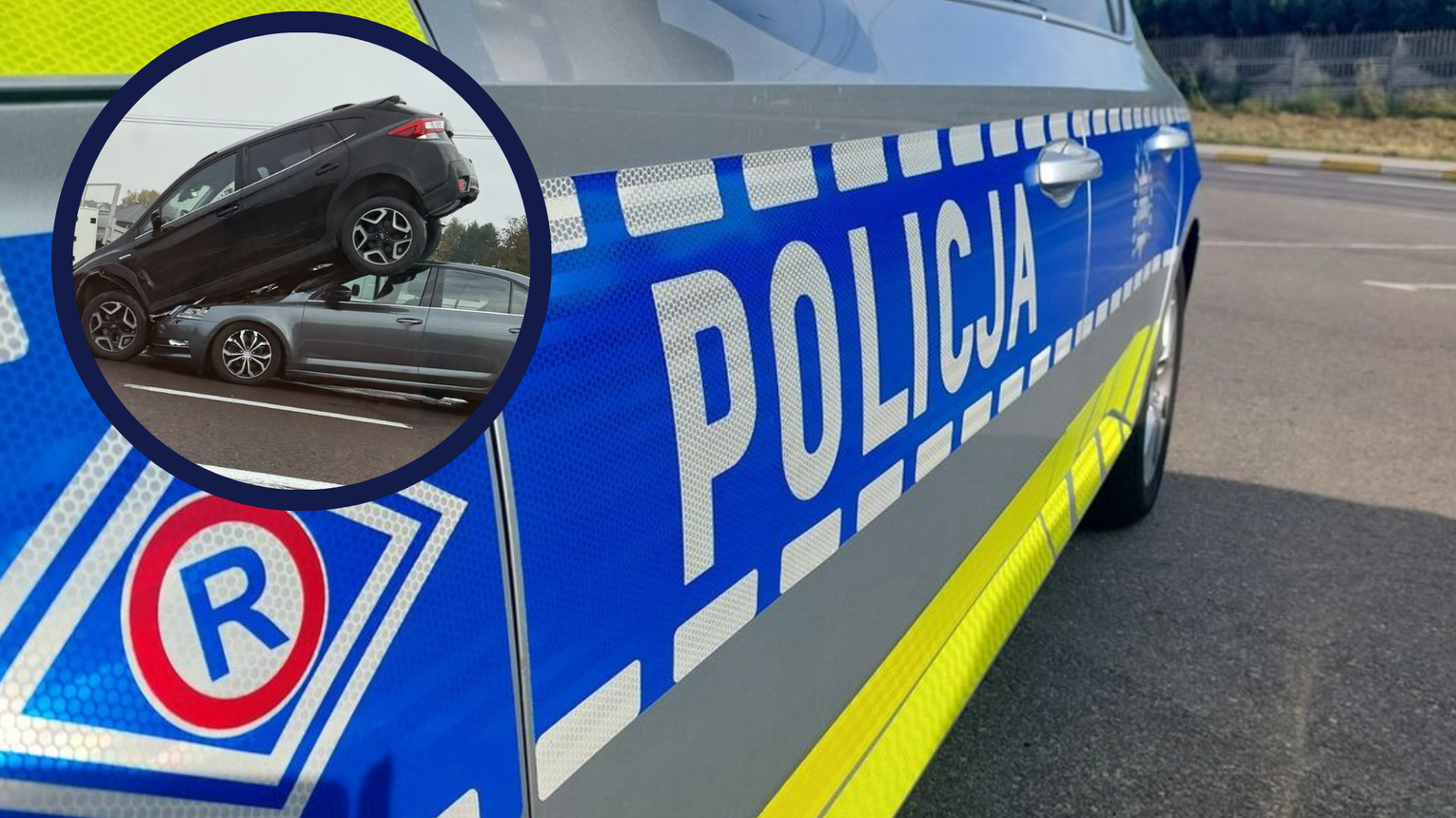 Zderzenie trzech samochodów w Krasnem