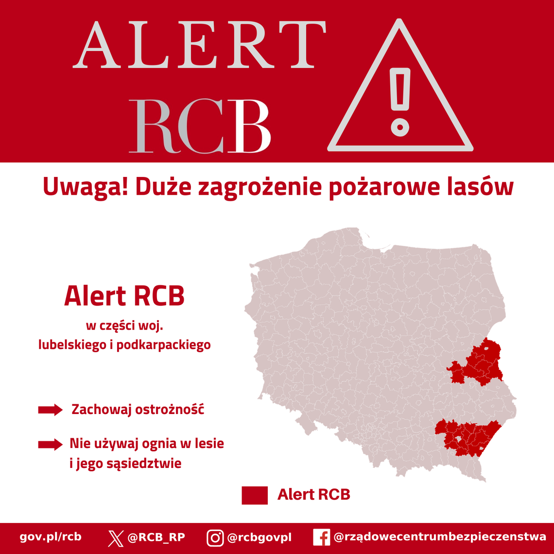 Alert RCB dla Podkarpacia. Duże zagrożenie pożarowe lasów, bezwzględny zakaz używania ognia