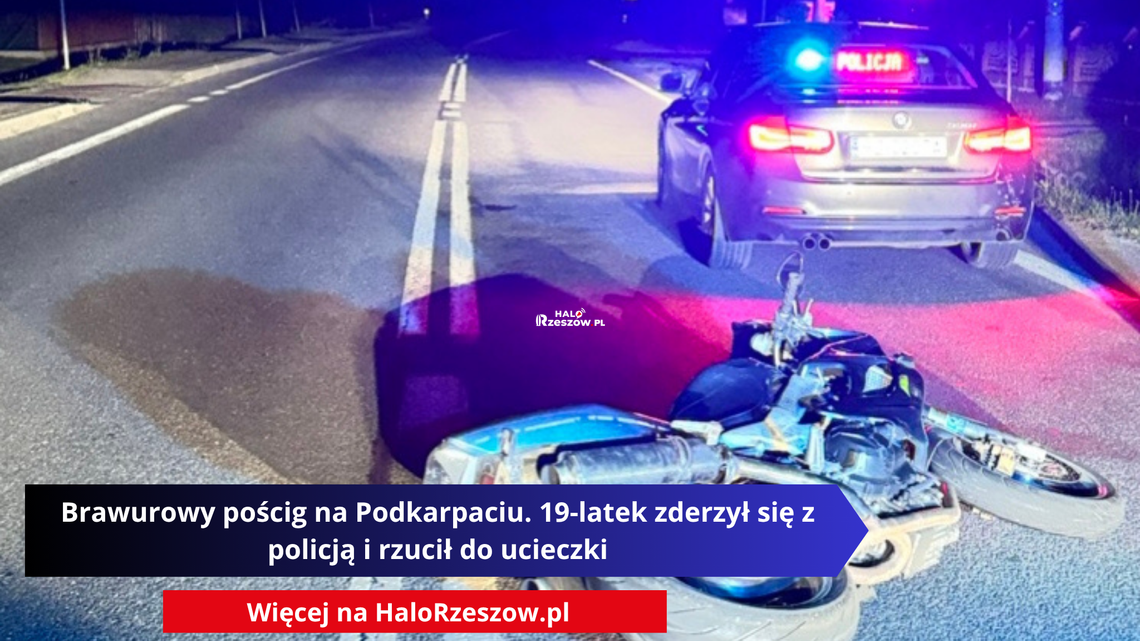 Brawurowy pościg na Podkarpaciu. 19-latek zderzył się z policją i rzucił do ucieczki Brawurowy pościg na Podkarpaciu. 19-latek zderzył się z policją i rzucił do ucieczki