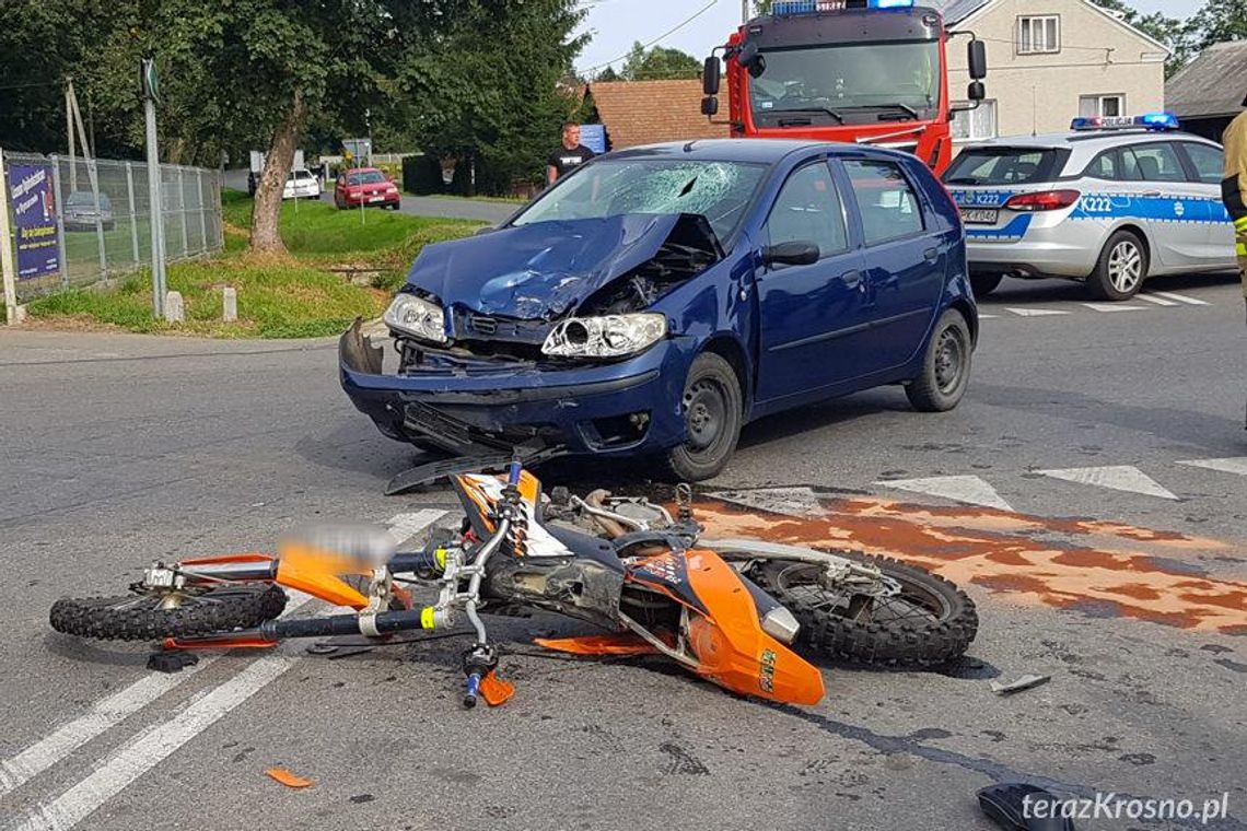 Bzianka. Zderzenie motocykla z punto [FOTO]