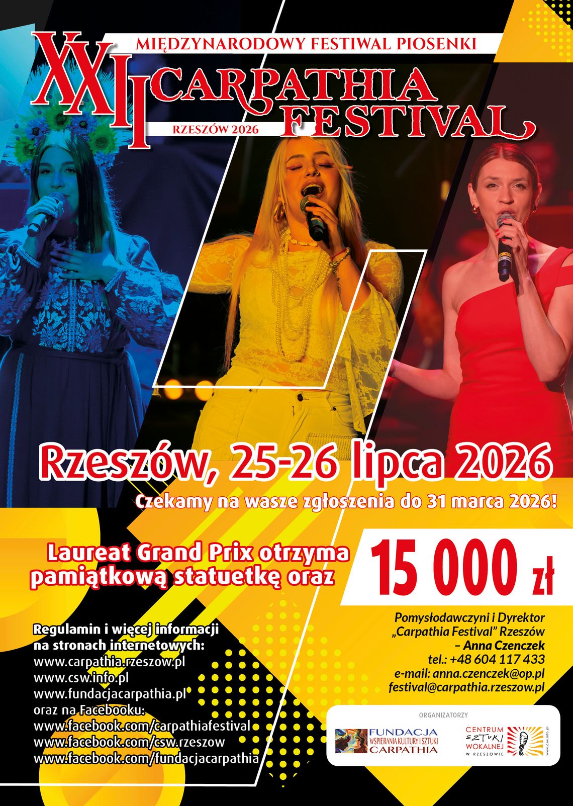 Carpathia Festival 2026 w Rzeszowie. Znamy finalistów XXII edycji