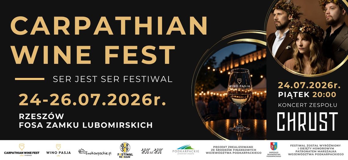 Carpathian Wine Fest wraca do Rzeszowa. Trzy dni wina, serów i muzyki w Fosie Zamku Lubomirskich Carpathian Wine Fest wraca do Rzeszowa. Trzy dni wina, serów i muzyki w Fosie Zamku Lubomirskich