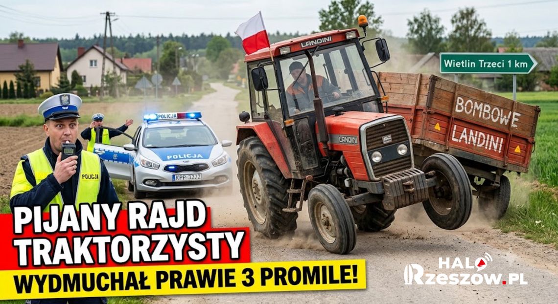 Co tam się wydarzyło?! Pijany rajd traktorzysty, wydmuchał prawie 3 promile [SZCZEGÓŁY]