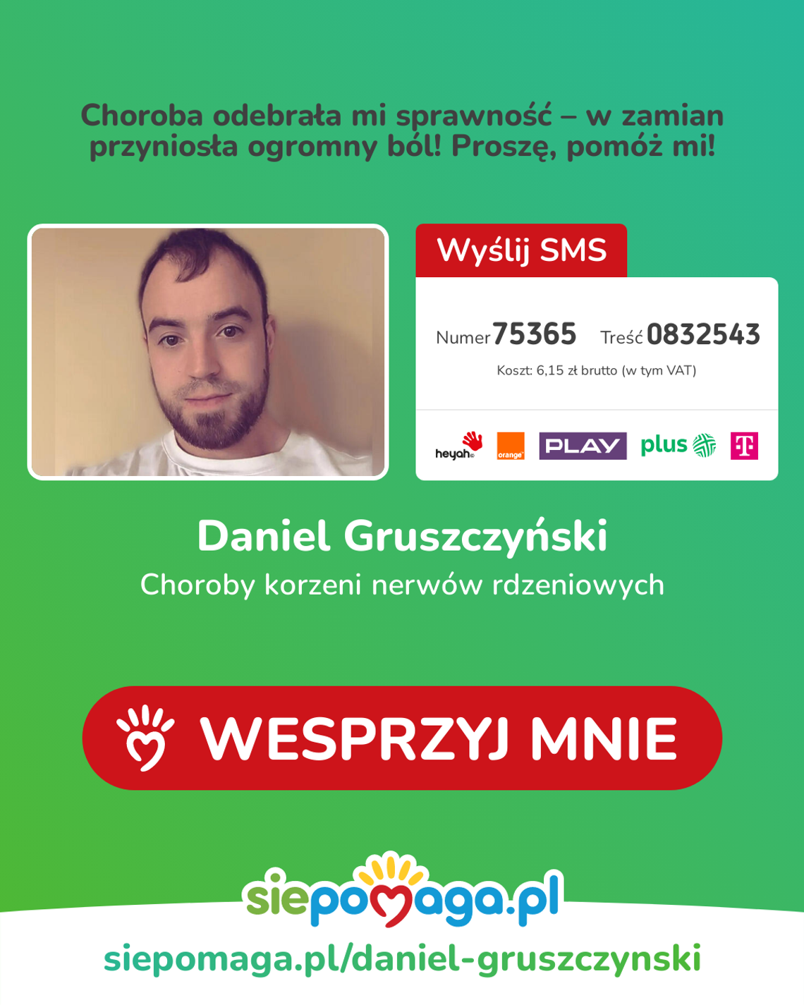 Daniel z Sanoka prosi o pomoc w walce z chorobą