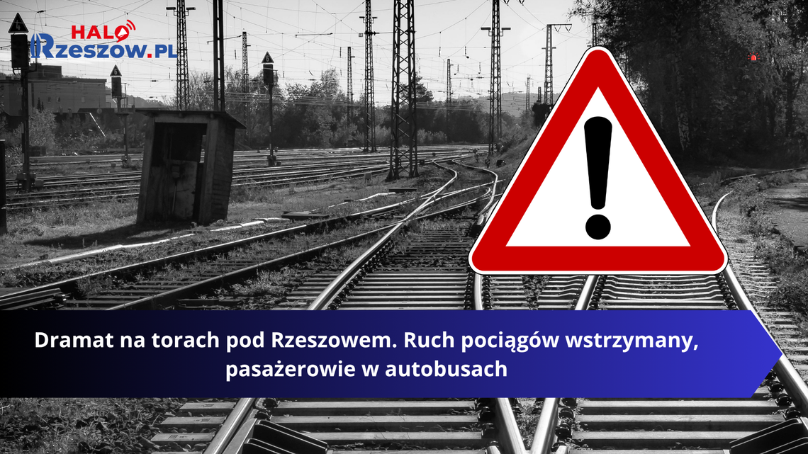 Dramat na torach pod Rzeszowem. Ruch pociągów wstrzymany, pasażerowie w autobusach