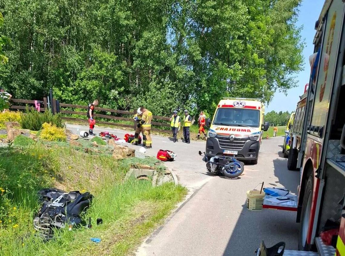 Groźny wypadek dwóch motocyklistów w Baryczce