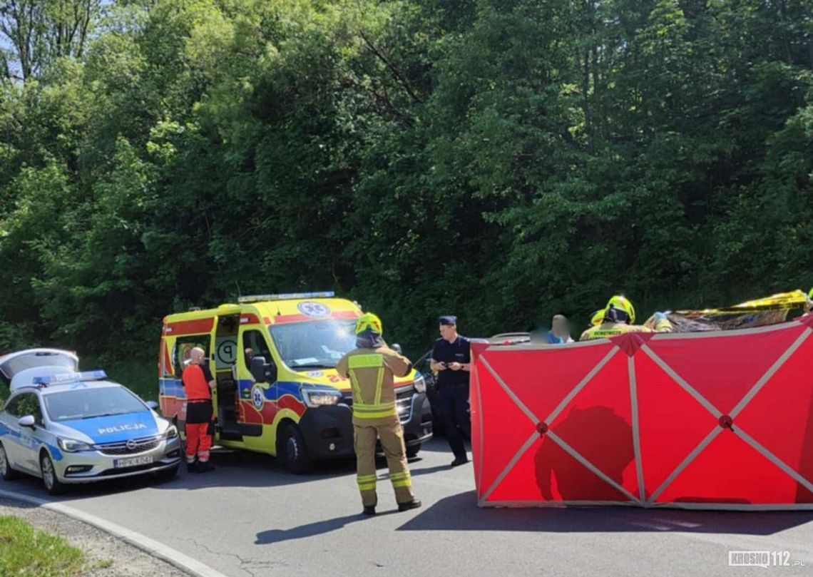 Groźny wypadek motocyklisty w okolicach Rymanowa