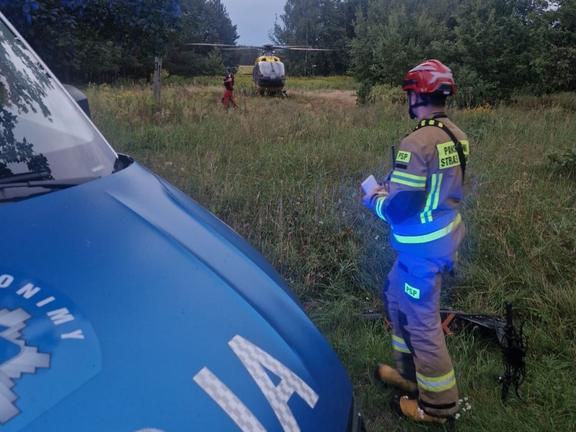 Groźny wypadek w naszym regionie. 12-latek jechał rowerem, trzymając się hulajnogi. Wylądował śmigłowiec LPR [ZDJĘCIA]