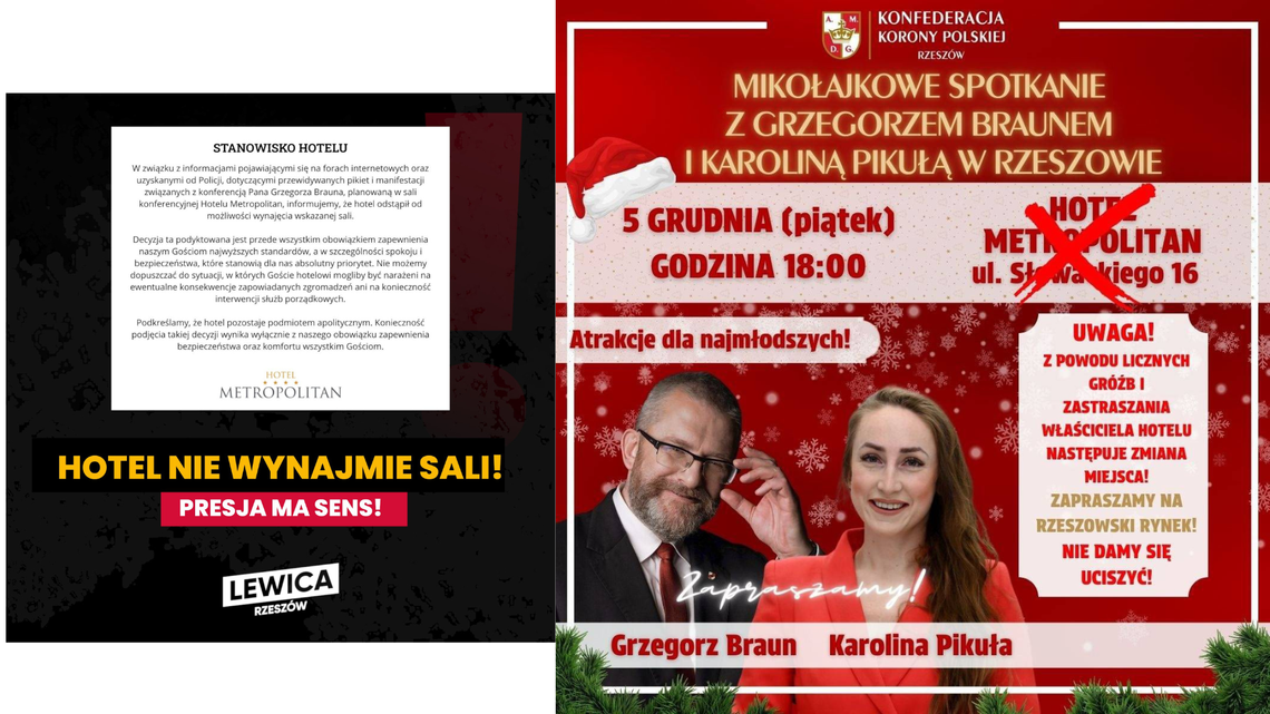 Hotel Metropolitan wycofuje się ze spotkania z Braunem. PSL zapowiada happening