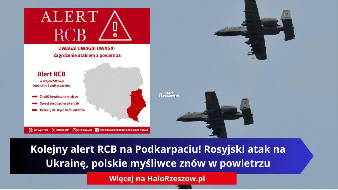 Kolejny alert RCB na Podkarpaciu! Rosyjski atak na Ukrainę, polskie myśliwce znów w powietrzu
