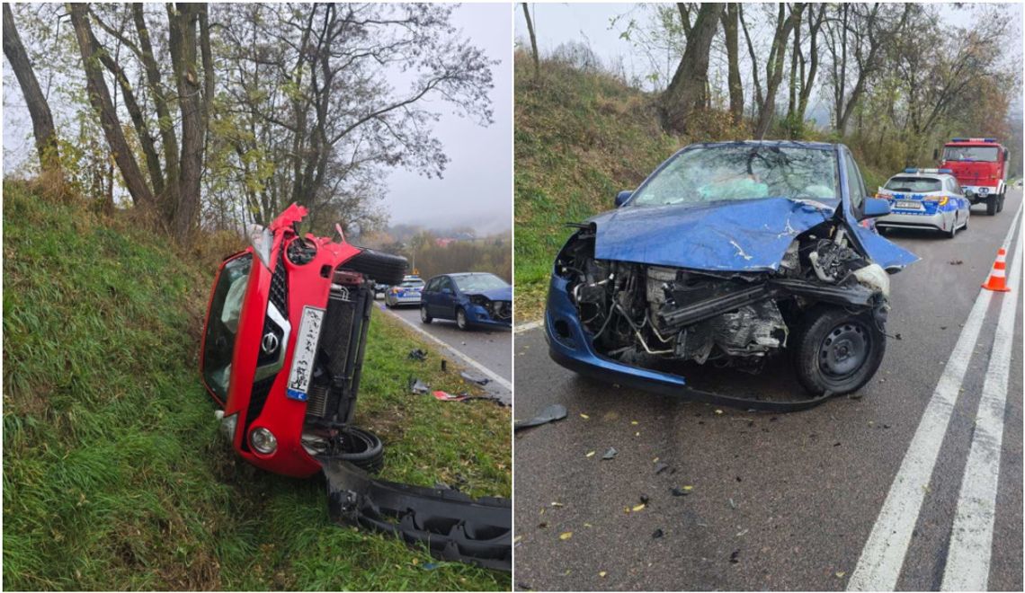 Kolizja w Domaradzu. Nieostrożność kierowcy doprowadziła do groźnego zderzenia