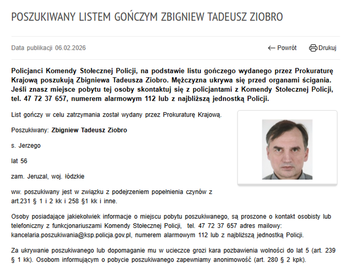 List gończy za Ziobrą. Upadek dawnego szeryfa polskiej polityki?