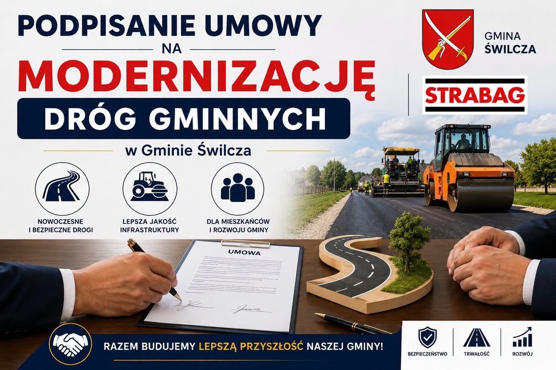 Milionowe inwestycje na drogach w gminie Świlcza. Umowa podpisana, ruszają duże prace w trzech miejscowościach Milionowe inwestycje na drogach w gminie Świlcza. Umowa podpisana, ruszają duże prace w trzech miejscowościach
