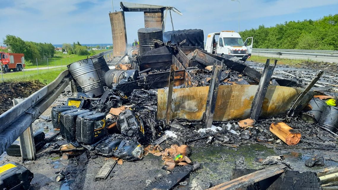 Na S19 w Świlczy zapalił się samochód ciężarowy. GDDiKA prowadzi prace naprawcze