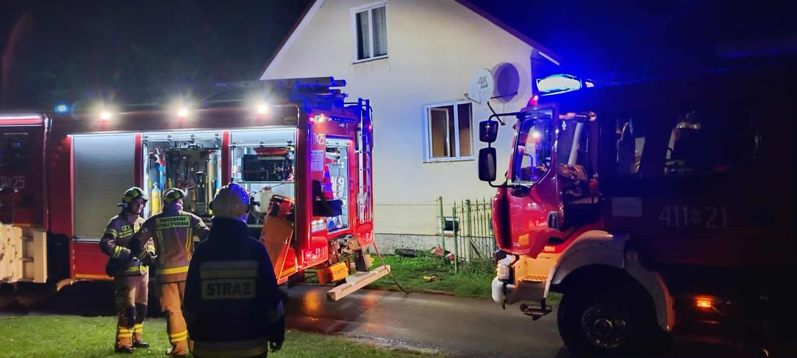 Nocny pożar domu w okolicach Brzozowa