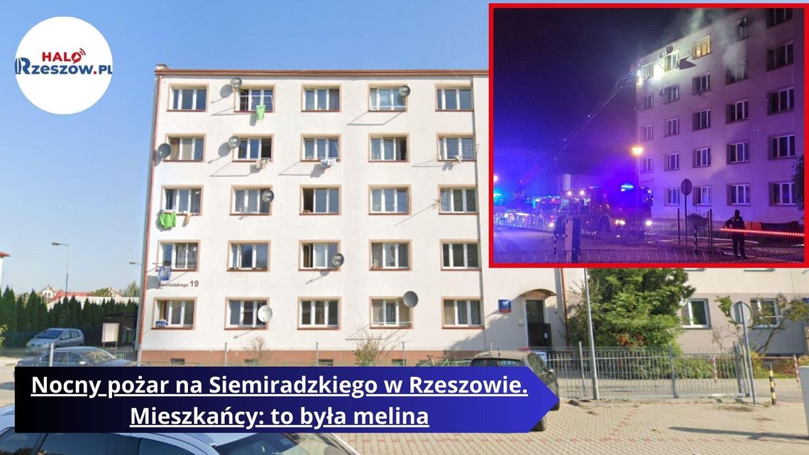 Nocny pożar na Siemiradzkiego w Rzeszowie. Mieszkańcy: to była melina