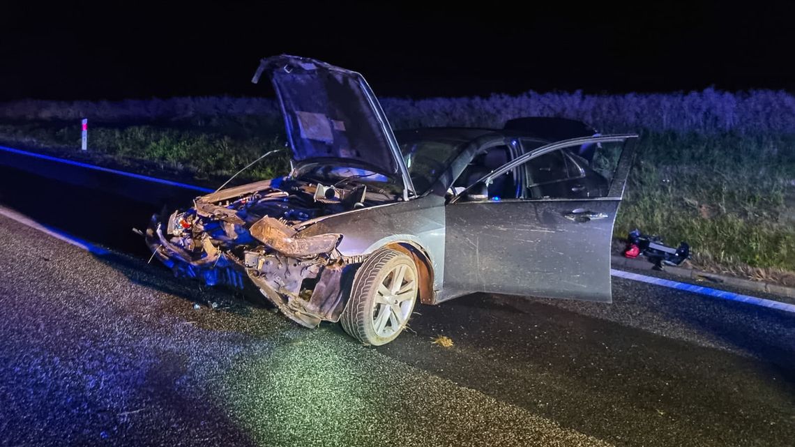 Nocny wypadek na drodze krajowej 94 w Świlczy. Jedna osoba ranna [ZDJĘCIA]