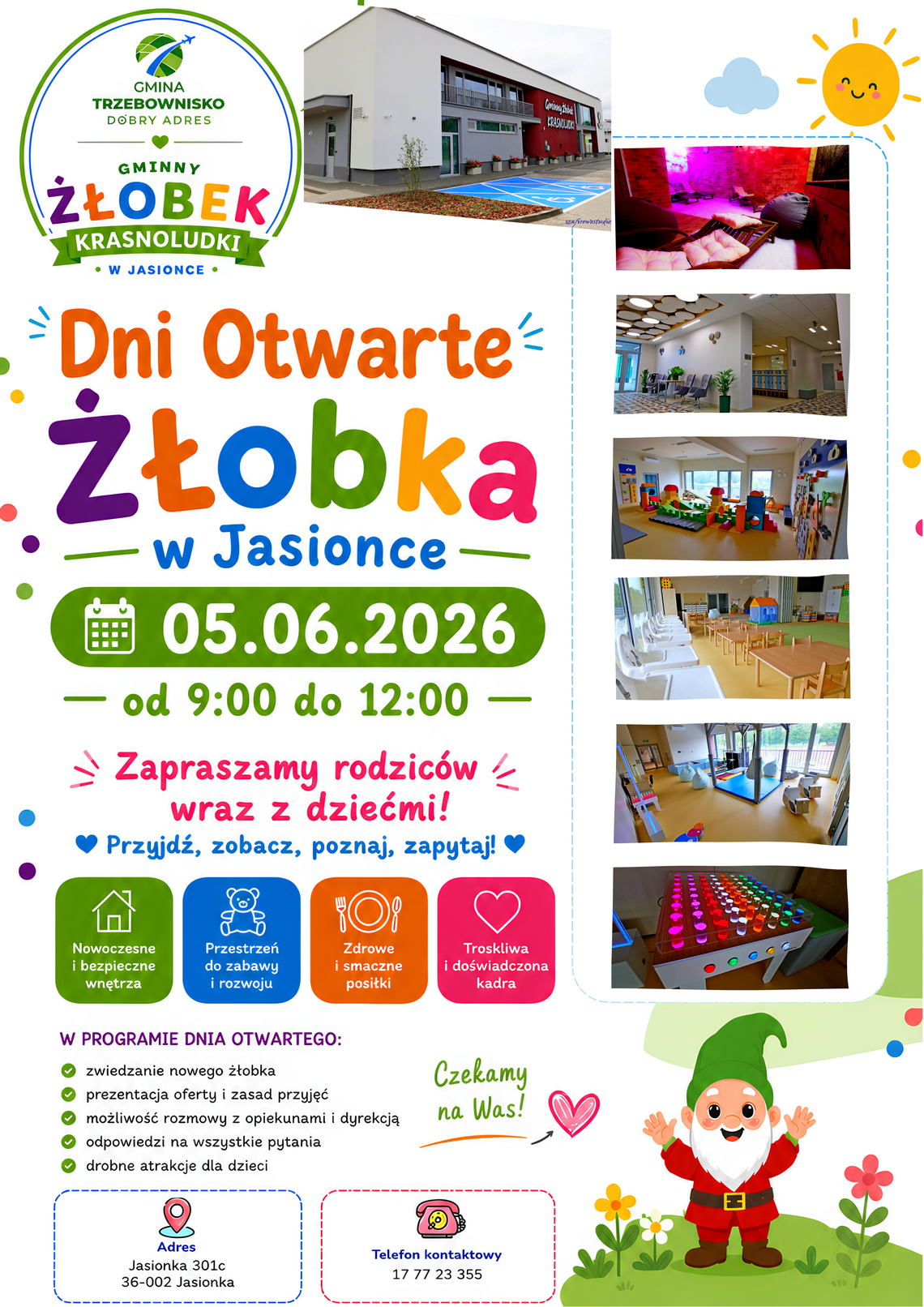 Nowoczesny żłobek „Krasnoludki” w Jasionce otwiera swoje drzwi! Zaplanuj piątek z maluchem i poznaj kadrę