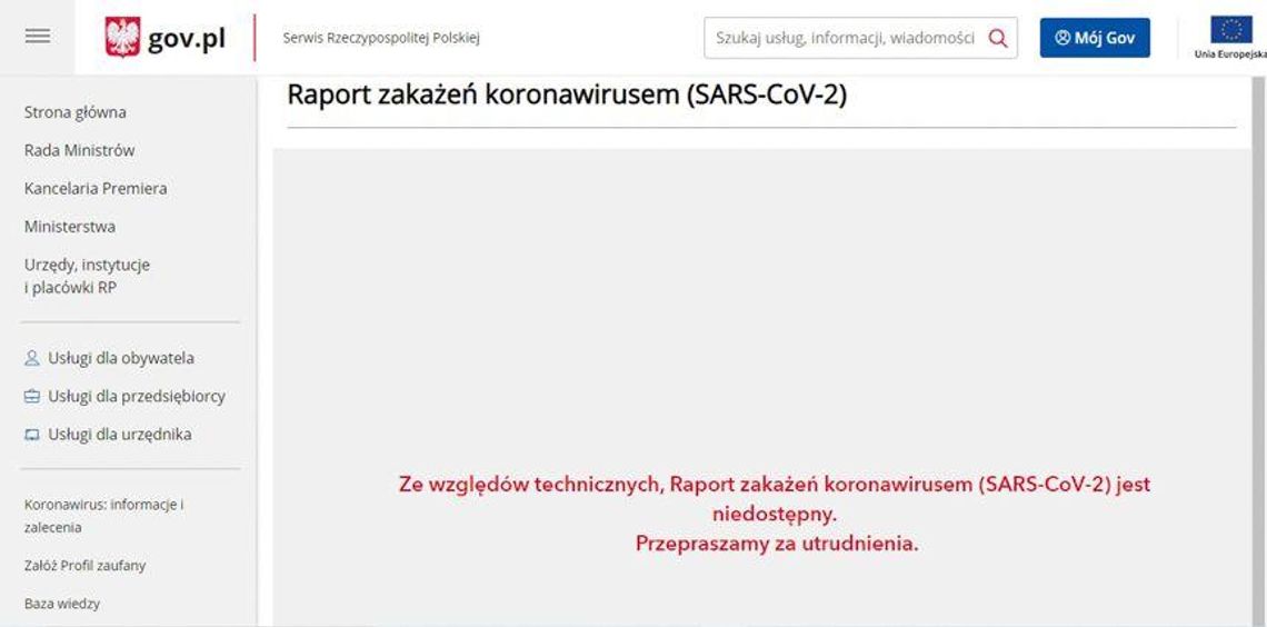 Pandemia w Polsce się skończyła? Strona MZ nie działa