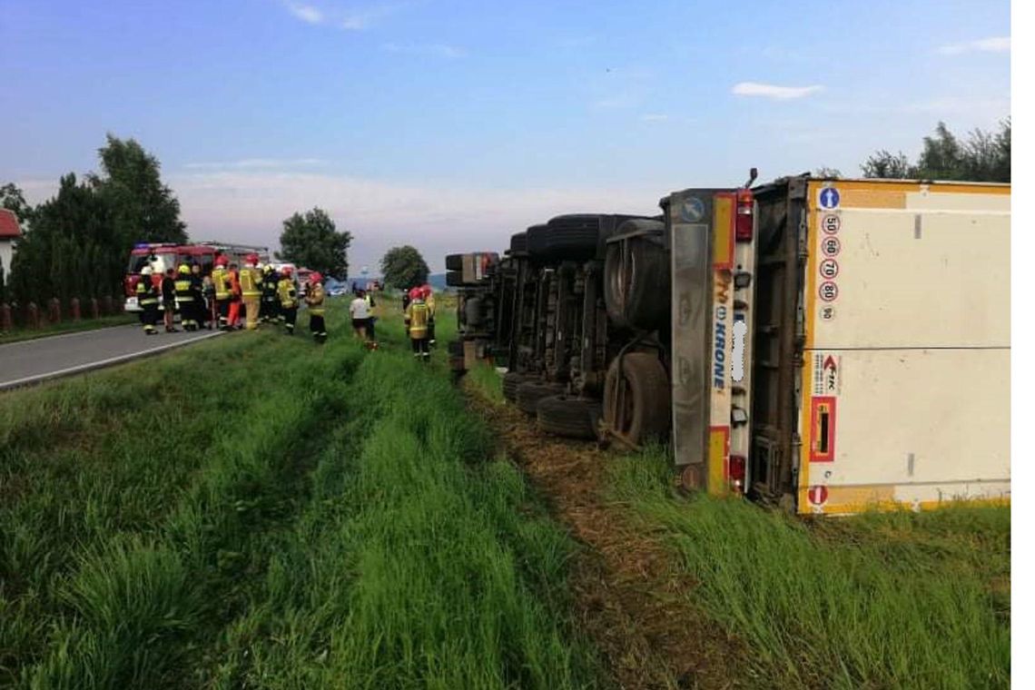 Pijany kierowca z Bułgarii przewrócił tira w Humniskach!