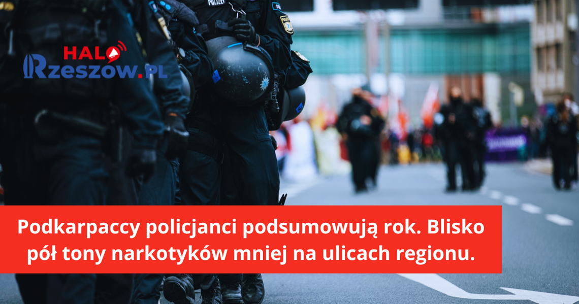 Podkarpaccy policjanci podsumowują rok. Blisko pół tony narkotyków mniej na ulicach regionu.