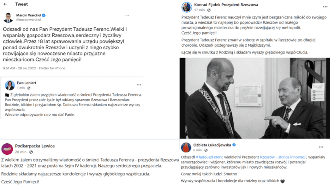Podkarpaccy politycy żegnają Tadeusza Ferenca