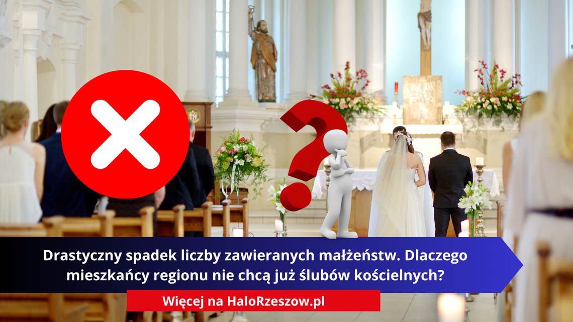 Podkarpacie: Drastyczny spadek liczby zawieranych małżeństw. Dlaczego mieszkańcy regionu nie chcą już ślubów kościelnych? Podkarpacie: Drastyczny spadek liczby zawieranych małżeństw. Dlaczego mieszkańcy regionu nie chcą już ślubów kościelnych?