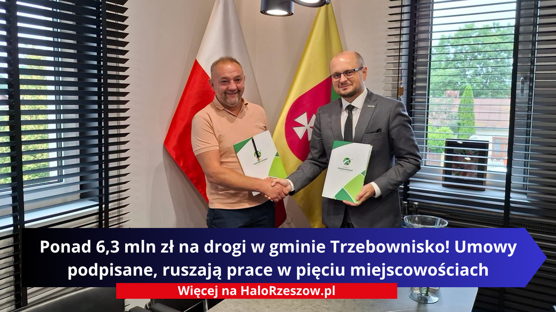 Ponad 6,3 mln zł na drogi w gminie Trzebownisko! Umowy podpisane, ruszają prace w pięciu miejscowościach Ponad 6,3 mln zł na drogi w gminie Trzebownisko! Umowy podpisane, ruszają prace w pięciu miejscowościach