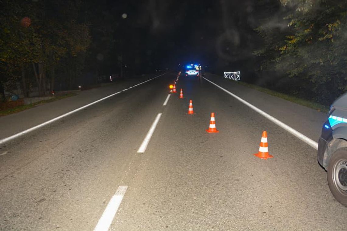 Potrącenie pieszego na DK19 w Wyżnem