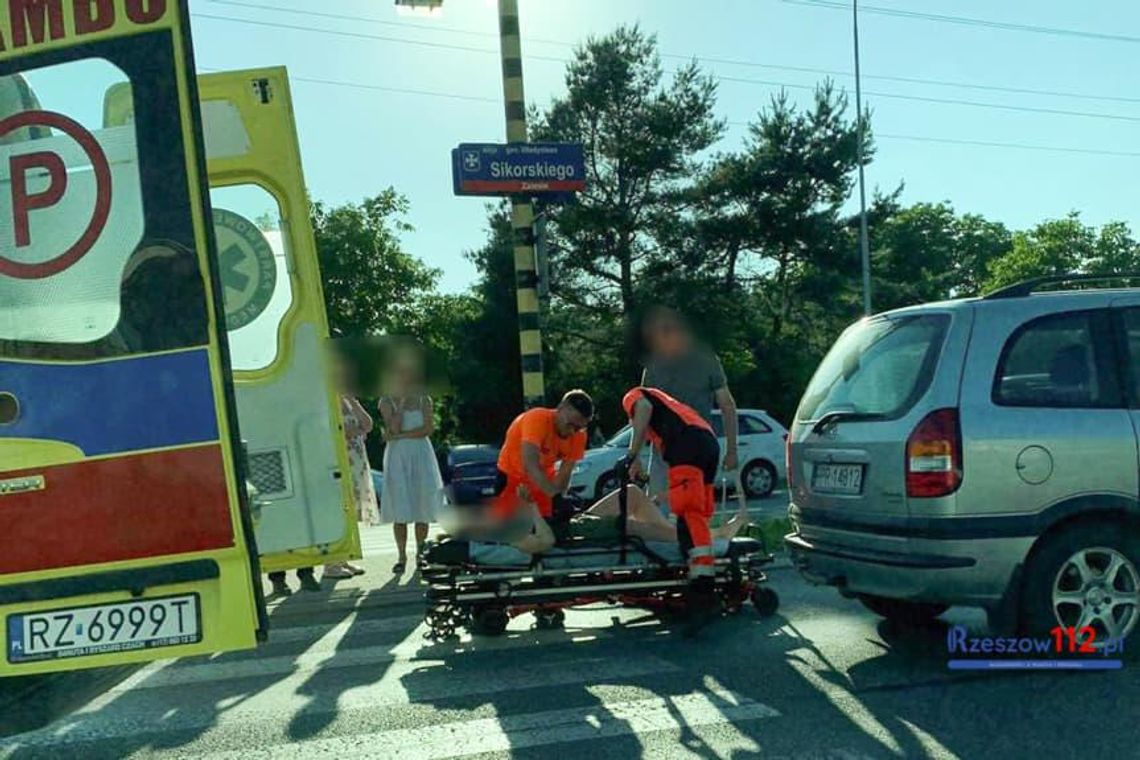 Potrącenie rowerzystki na al. Sikorskiego w Rzeszowie