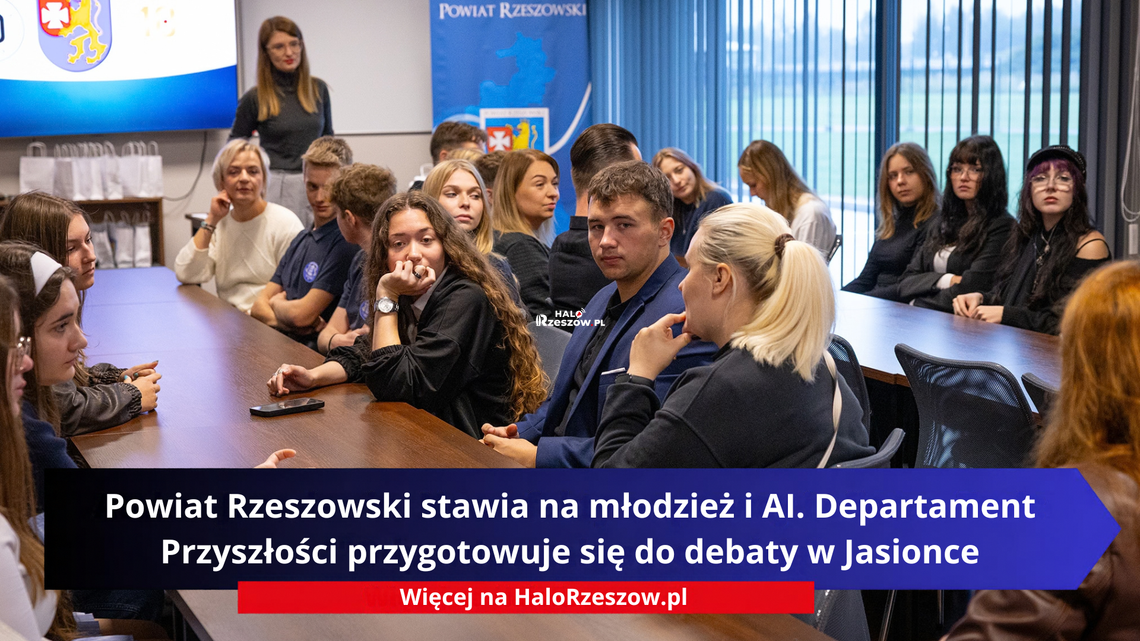 Powiat Rzeszowski stawia na młodzież i AI. Departament Przyszłości przygotowuje się do debaty w Jasionce Powiat Rzeszowski stawia na młodzież i AI. Departament Przyszłości przygotowuje się do debaty w Jasionce