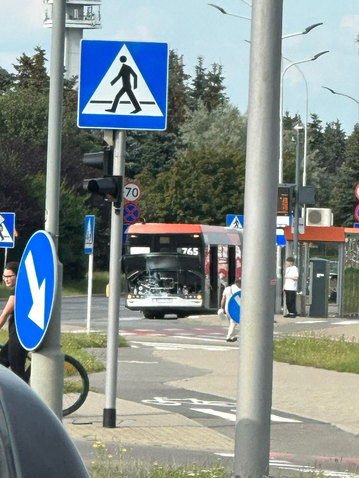 Pożar autobusu MPK na al. Witosa w Rzeszowie