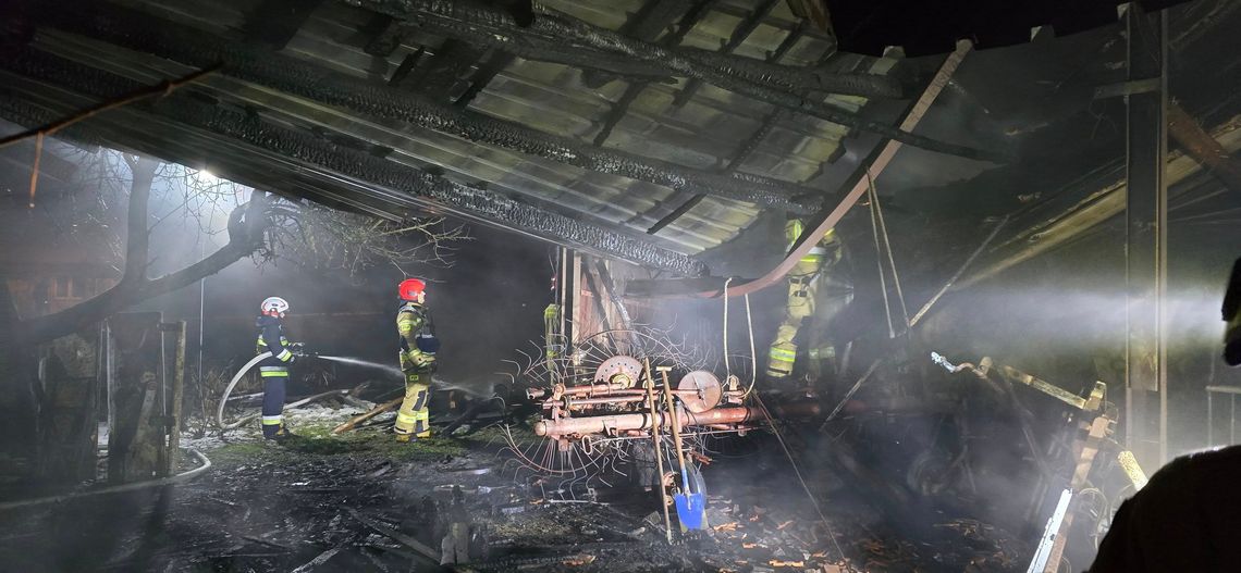 Pożar budynku gospodarczego w Tarnobrzegu