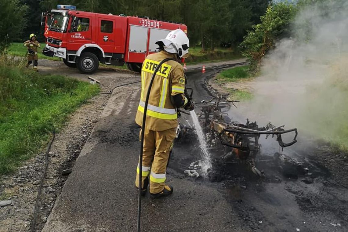 Pożar quada. Interweniowała OSP Lubenia