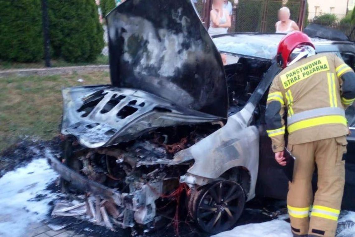 Pożar samochodu osobowego w Kielanówce