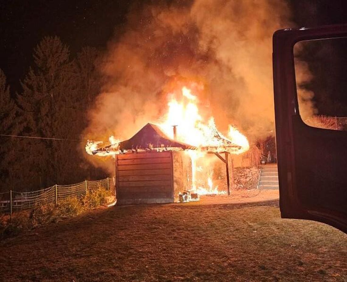 Pożar sauny w Solinie