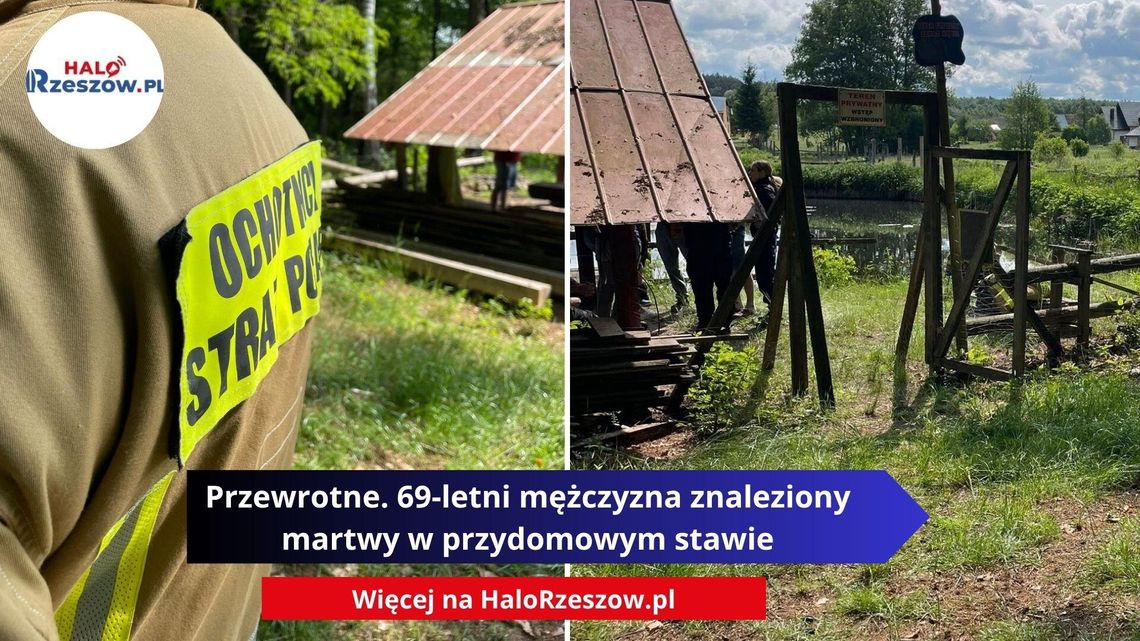 Przewrotne. 69-letni mężczyzna znaleziony martwy w przydomowym stawie
