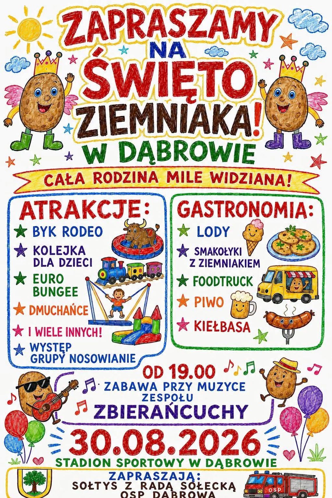 Pyszne jedzenie i tańce pod gołym niebem! Wyjątkowe Święto Ziemniaka już w tę niedzielę w Dąbrowie! Pyszne jedzenie i tańce pod gołym niebem! Wyjątkowe Święto Ziemniaka już w tę niedzielę w Dąbrowie!
