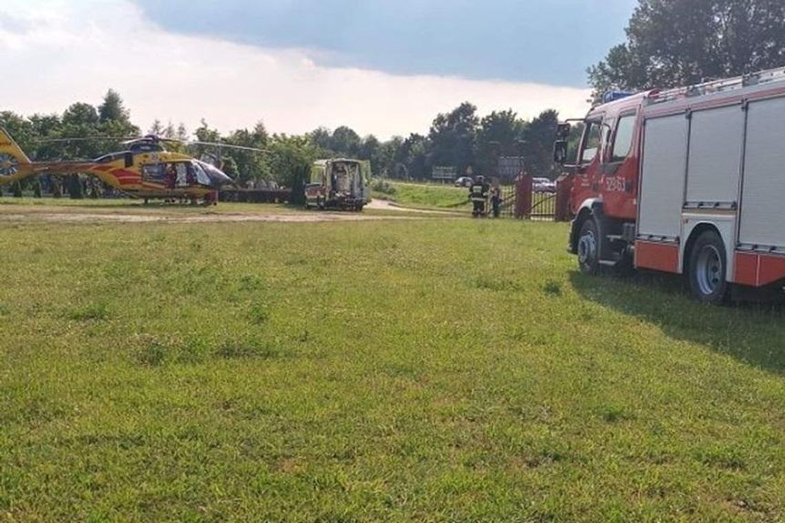 Rowerzysta potrącił 10-latka w Sieniawie. Chłopca zabrał śmigłowiec