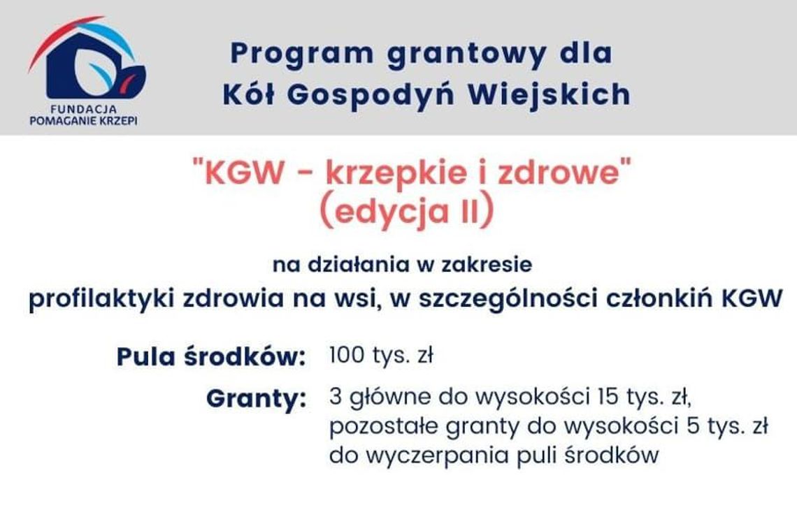 Rusza program grantowy dla Kół Gospodyń Wiejskich