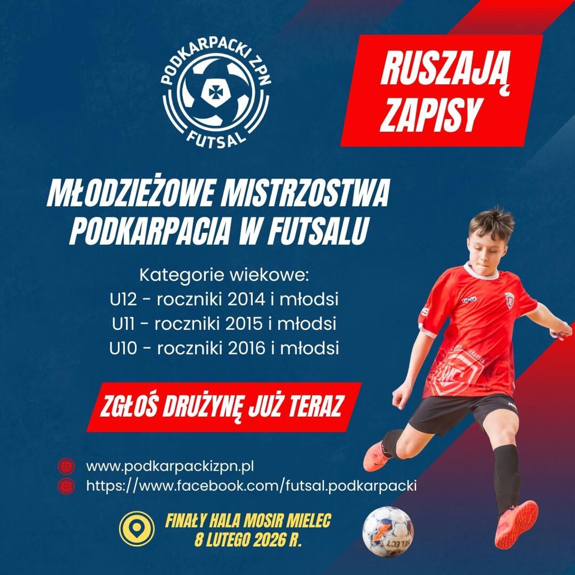 Ruszają zapisy do Młodzieżowych Mistrzostw Podkarpacia w futsalu