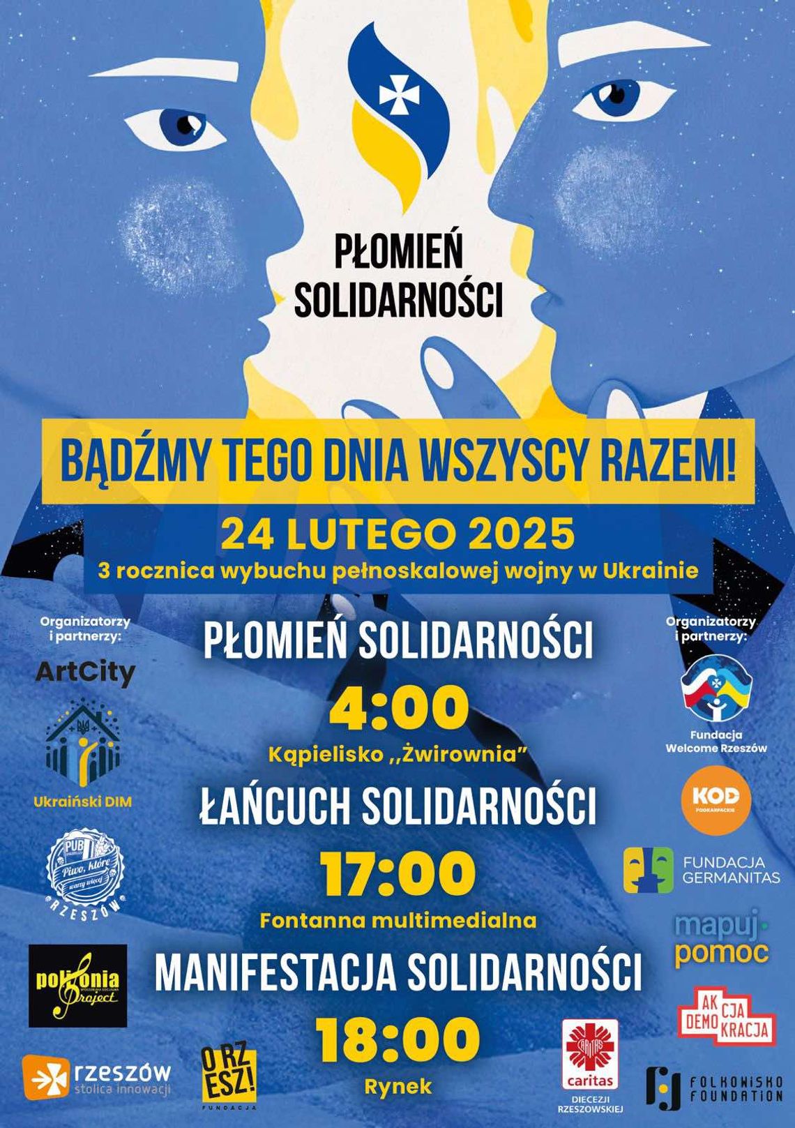 Rzeszów jako Miasto - Ratownik po raz kolejny okaże wsparcie walczącej o niepodległość Ukrainie, wzniecając symboliczny “Płomień solidarności”