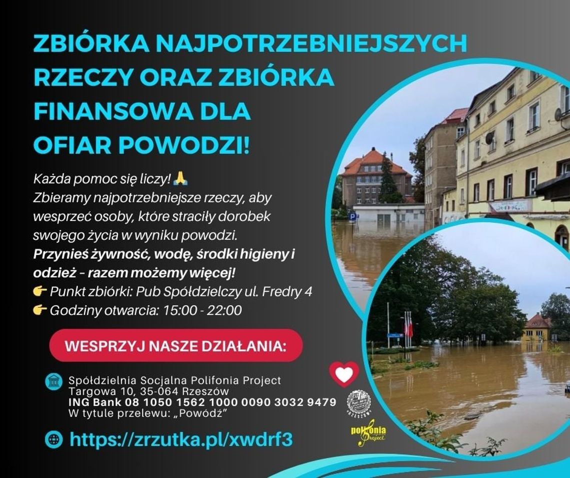 Rzeszów jednoczy się w obliczu powodzi! Zbiórka darów dla powodzian w Pubie Spółdzielczym