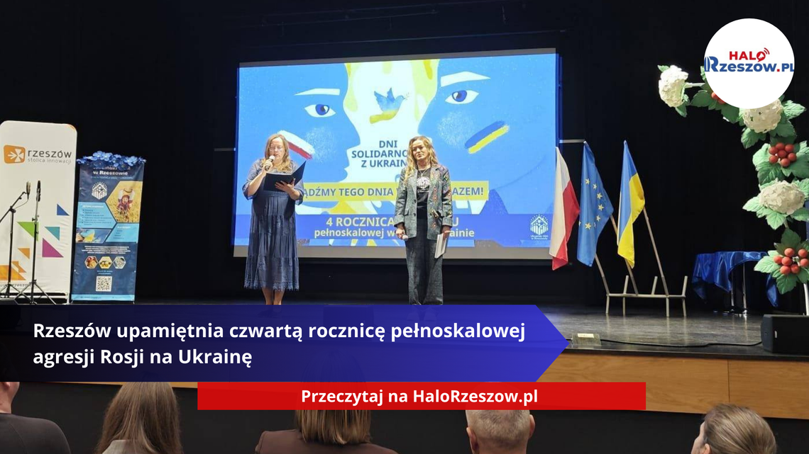 Rzeszów upamiętnia czwartą rocznicę pełnoskalowej agresji Rosji na Ukrainę Rzeszów upamiętnia czwartą rocznicę pełnoskalowej agresji Rosji na Ukrainę