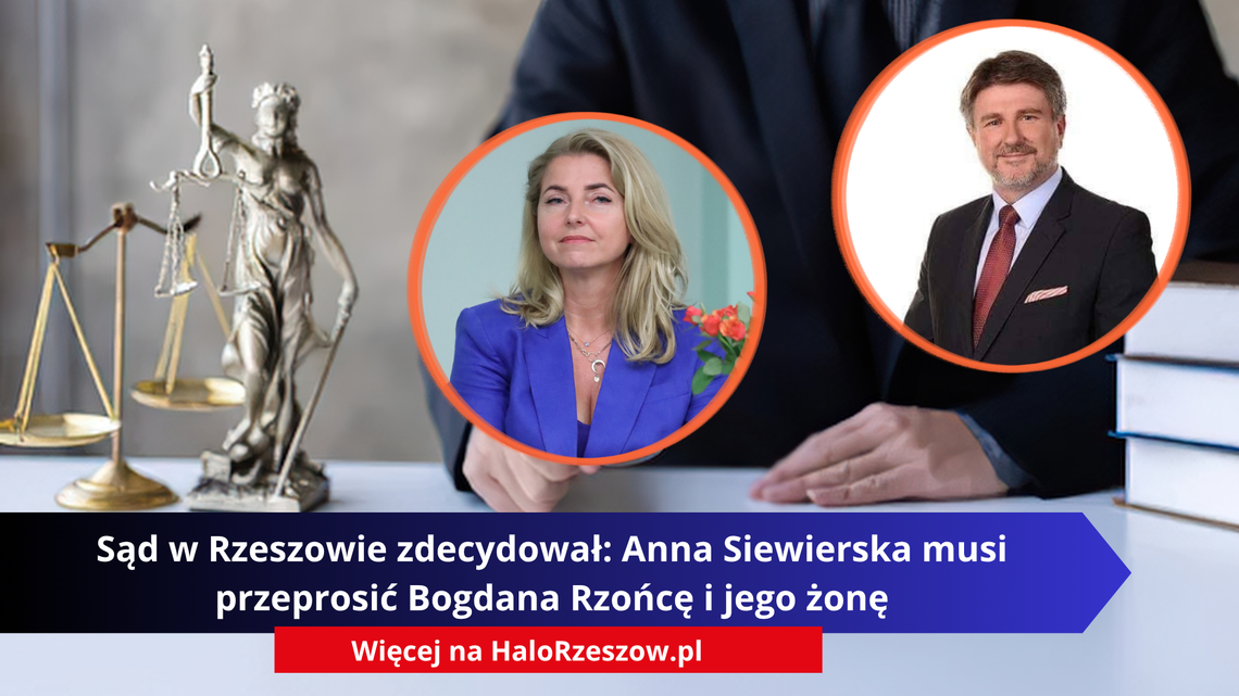 Sąd w Rzeszowie zdecydował: Anna Siewierska musi przeprosić Bogdana Rzońcę i jego żonę